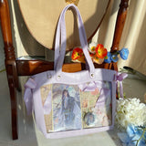 Seraphim Kawaii Lolita Mousse Tote Large Capacity Ribbon Ita Shoulder Bag