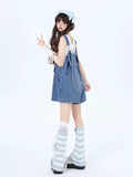 Crazygirl Kawaii Loose Young Girls Denim Overall