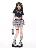 Crazygirl Goth Kawaii Harajuku Sweet Plaid Short Skirt Belt Included