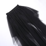 Goth High-Waisted Mesh Irregular Skirt