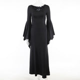 Slim Goth Gothic Long Dress & Expanded Sleeves