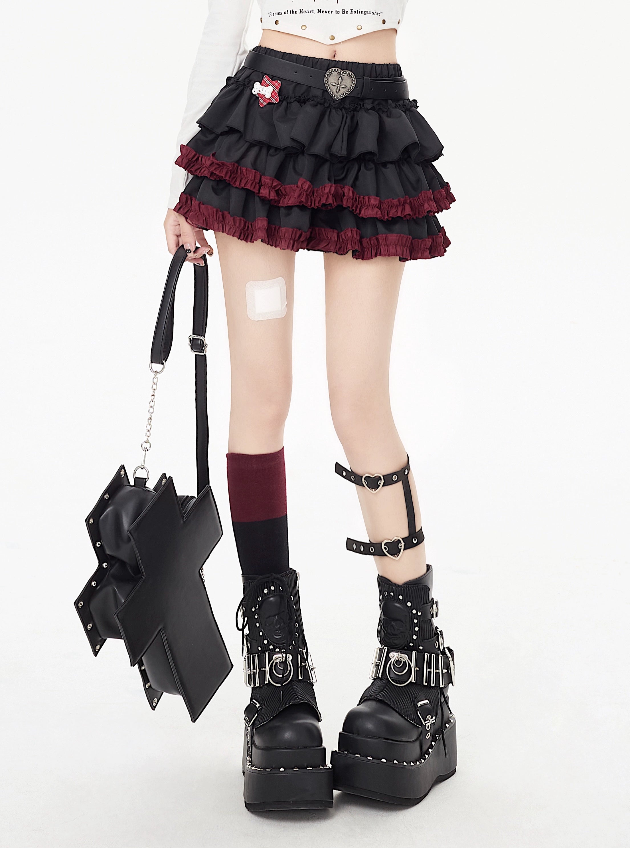 Crazygirl Goth Punk Dark Anti-Light Short Skirt