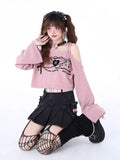 CrazyGirl Kawaii Off-the-Shoulder Knitted Strappy Bolero