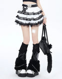 Crazygirl Gothic Kawaii Lace Babes White Puffy Skirt