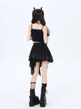 Crazygirl Gothic Irregular Spliced Hot Girl Pleated Short Skirt