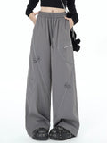 Crazygirl Punk Kawaii Wide Leg Casual Cargo Pants