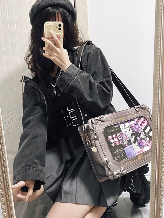 DRDR Original Design Picture Frame Crossbody Bag - Vintage Square Transparent Commuter Bag