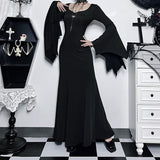 Slim Goth Gothic Long Dress & Expanded Sleeves