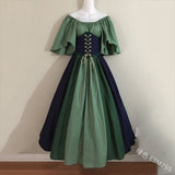 Historical Medieval Long Dress Short Flying Sleeves