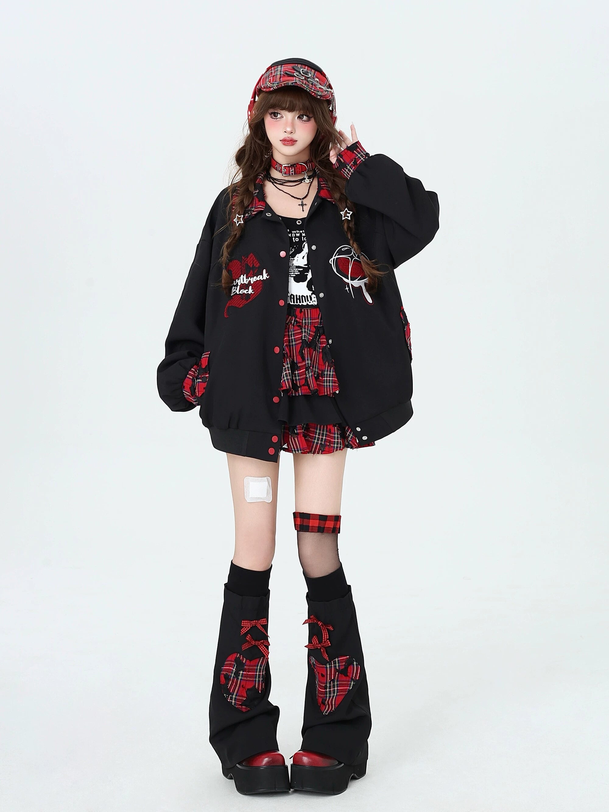 crazygirl [sabotage senpai] original punk rock babes subculture plaid heavy industry cake skirt