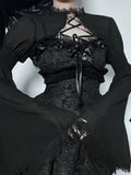 Gothic Lace Lolita Small Shawl Top Sleeves Black Coat - Lolita Overcoat