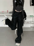 Sweet Cool Punk Black Wide-Leg Cargo Pants