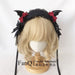 Black headband + Red bow wing hairpin