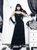 Wannathis Gothic Black Slip Dress: Abi-Waist Maxi Skirt - Subculture Hepburn Style