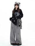 Crazygirl Punk Kawaii Wide Leg Casual Cargo Pants