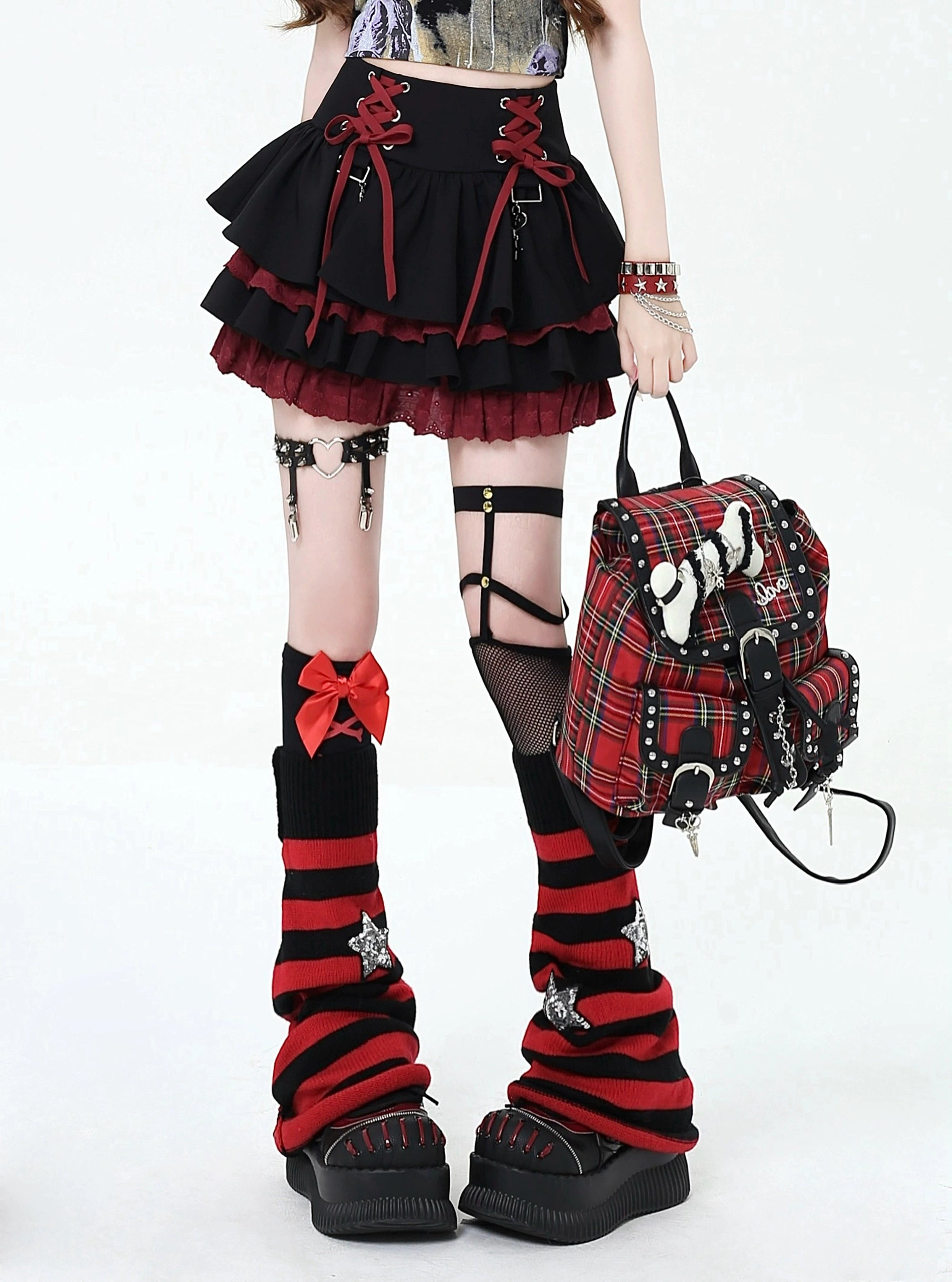 crazygirl [rebellious period] original y2k sweet cool yabi girl lace tutu cake skirt