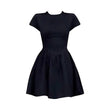 AIYAMIS Hepburn Black Short Sleeve Summer Dress - Slim Waist