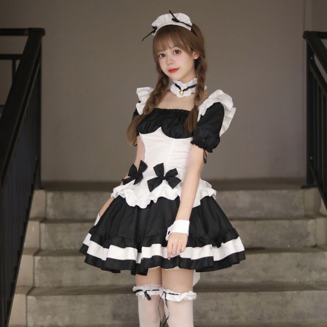 Black & White Maid Lolita Dress Costume