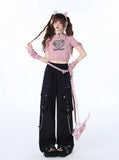 Crazygirl Kawaii Loose Straight-Leg Cargo Pants