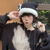 Y2K Yabi Style Cat Ear Knit Beanie