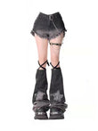 Star Embroidered Denim Shorts & Leg Covers Set