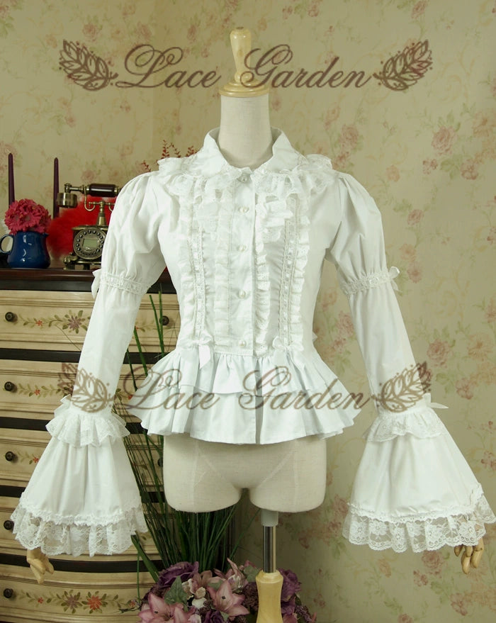 Historical LACEGARDEN Retro Lolita Jacket Blouse Long-Sleeved Shirt Large Shoulders