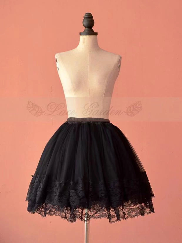 Historical Lace Garden Lolita Kawaii Skirt Dark Gothic Style All-Match Skirt